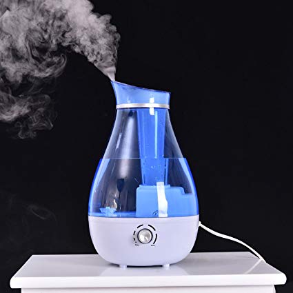COSTWAY Cool Mist Humidifier with Air Diffuser Purifier, 2.5L/0.66 Gallon Capacity, Adjustable Ultrasonic Humidifiers for Home Bedroom (Blue)