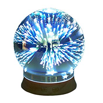 3D air humidifier, VISVEIL Seven Star essential oil diffuser, intelligent water shortage power off, glass/PP...