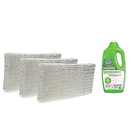 Tier1 HWF75PDQ-U Comparable Holmes HWF75 Type D Replacement Humidifier Filter for Holmes Models HWF75CS 3 Pack and Bottle of BestAir Humidifier Bacteriostatic Water Treatment