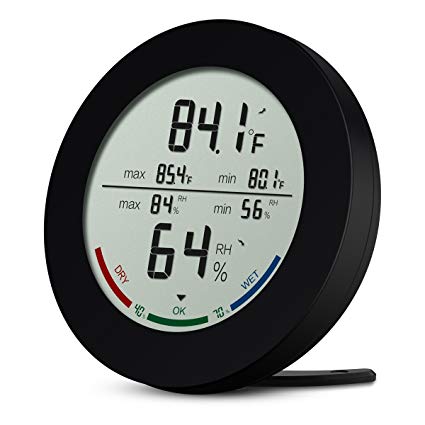 AMIR Indoor Hygrometer Thermometer, Digital Temperature and Humidity Monitor, Humidity Meter with LCD Screen, MIN/MAX Records, Trend of Temperature Change, ℃/℉ Switch, Comfort Indicators for Home