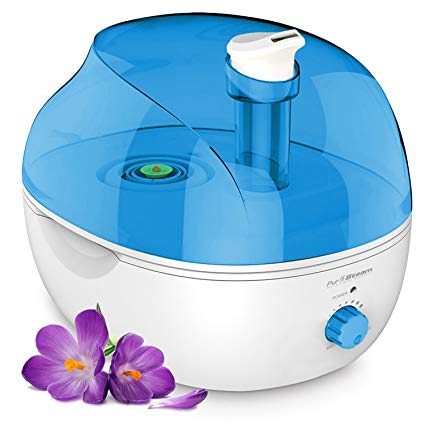 PurSteam 4L Ultrasonic Cool Mist Humidifier – Superior Humidifying Unit with Whisper-Quiet Operation, Automatic Shut-Off, and Night Light. Large Water Tank Allows Over 20 hrs of Operating Time