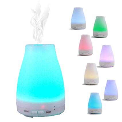 Essential Oil Diffuser, Simply Loft 120ml Ultrasonic Cool Mist Humidifier Aromatherapy with Multi Color LED Lights Changing Automatically for Home Office Bedroom Room,best Gifts for her women