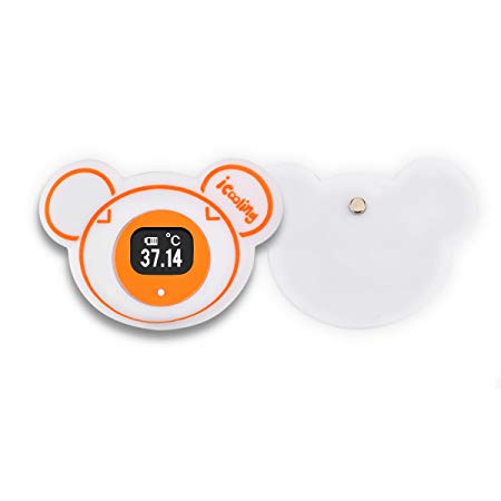icooling Accurate, Bluetooth,Smart Thermometer, Continuously Temperature Monitor, Soft Wearable Thermometer with IOS and Android Mobile Fever Alerts for Baby, Kids,Toddler