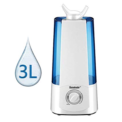 Homeleader Air Humidifier, 3L Cool Mist Humidifier with No Noise for Home, Room, Babies, Waterless Auto Shut-off