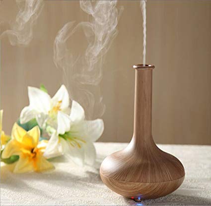 Enshey NEW Woodgrain Ultrasonic Aroma Essential Oil Diffuser Quiet Cool Mist Humidifier Air Humidifier Automatic Shut-off Essential Oil Fragrance Machine Ionizer for Office Home Bedroom Baby Room Stud
