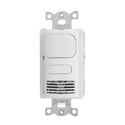 Hubbell AD2000W1 Adaptive Dual Technology Wall Switch with 1 Relay & 1000 sq. ft. Coverage, White