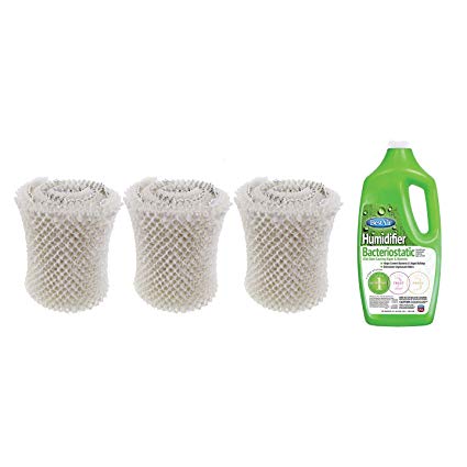 Tier1 MAF1 Comparable 14906 Replacement Humidifier Wick Filter for Emerson Models MA-0950, 1200, 1201 (3-pack) and Bottle of BestAir Humidifier Bacteriostatic Water Treatment