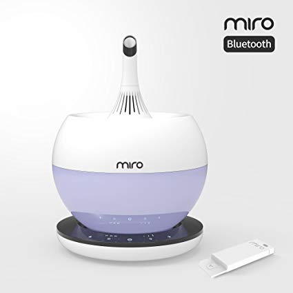 Miro MIRO-NR08BT Luma Touch - BLUETOOTH Premium Cool-mist Humidifier. Sanitary, Washable Design, Touch control and Colorful LEDs