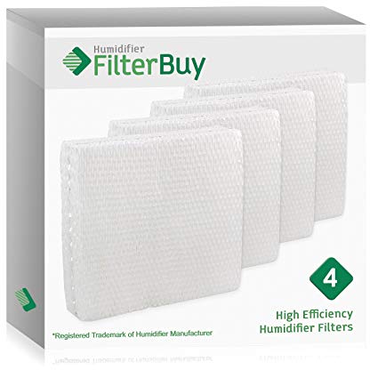 FilterBuy 4 Replacements Compatible with Lasko THF15, Duracraft AC-809 & AC-815, Sears Kenmore 14809 Humidifier Wick Filters. Designed by in the USA.