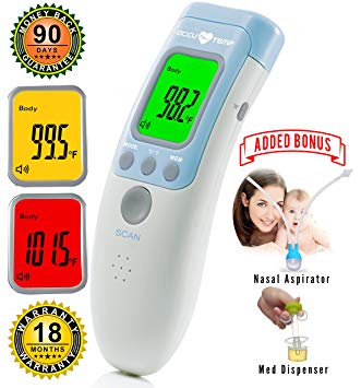 No Touch Digital Medical Forehead Thermometer for Fever by AccuTemp, Instant & Accurate Baby, Kid, Adult...