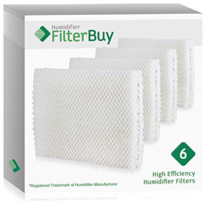 MD1-0001, MD1-0002, MD1-1002 Humidifier Wick Filter. Designed by FilterBuy to fit all Evaporative Humidifiers. Pack of 6 Filters.